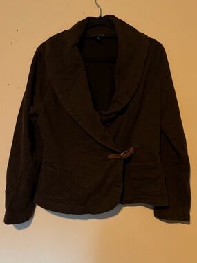 GUC Ralph Lauren Dark Brown Shawl-Collar Jacket with Belted Closure- 100% Cotton